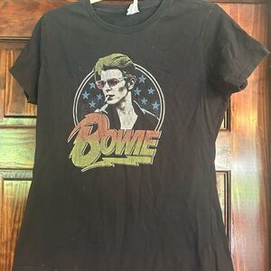 Black Graphic David Bowie Women's T-Shirt